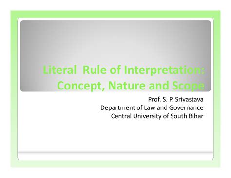 The Literal Rule of Interpretation of Statute - Literal Rule of ...