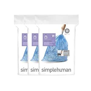 simplehuman Code D Custom Fit Drawstring Trash Bags in Dispenser Packs ...