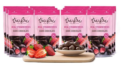 Tru Fru Dark Chocolate Dipped Freeze-Dried Fruit, 12-Pack Grab & Go, Strawberry - Walmart.com - how long to freeze chocolate covered strawberries