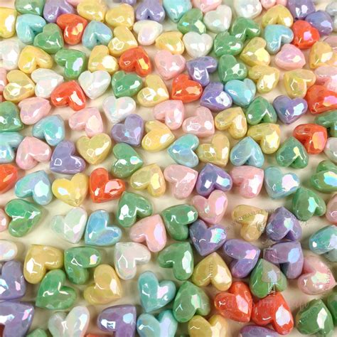 Holographic Faceted Heart Beads – CRAFTERS CORNER