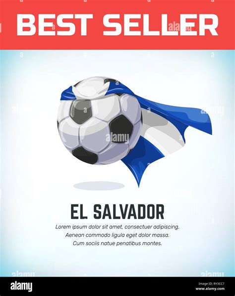 El Salvador football or soccer ball. Football national team. Vector ...
