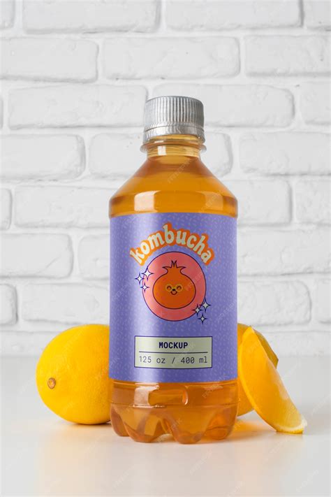 Delicious kombucha drink packaging mockup | Premium PSD