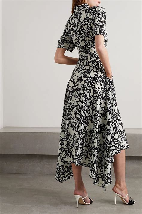 STELLA MCCARTNEY Asymmetric draped floral-print silk maxi dress | THE OUTNET