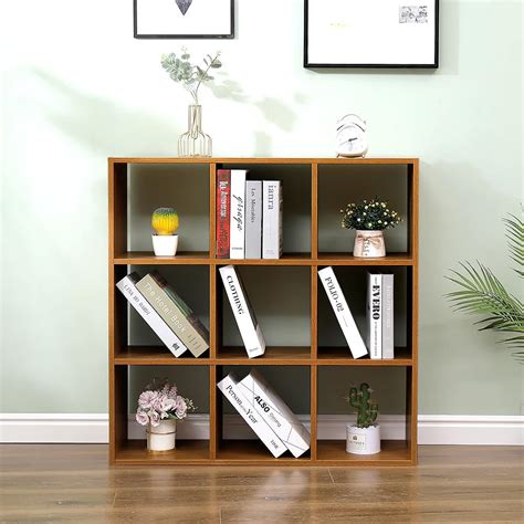 Lukzer MR-012 | 9-Cube Storage Organizer – Oak Brown Engineered Wood ...