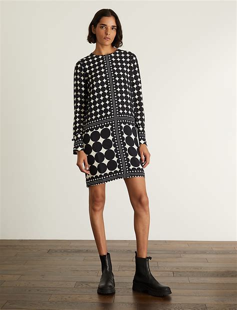 Buy Geometric Round Neck Shift Dress at Marks & Spencer