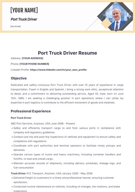 Free Truck Driver Resume Templates to Edit Online and Download