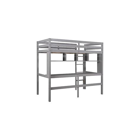 Buy SOFTSEA Twin Loft Bed with Desk and Bookcase for Kids Adult, High ...