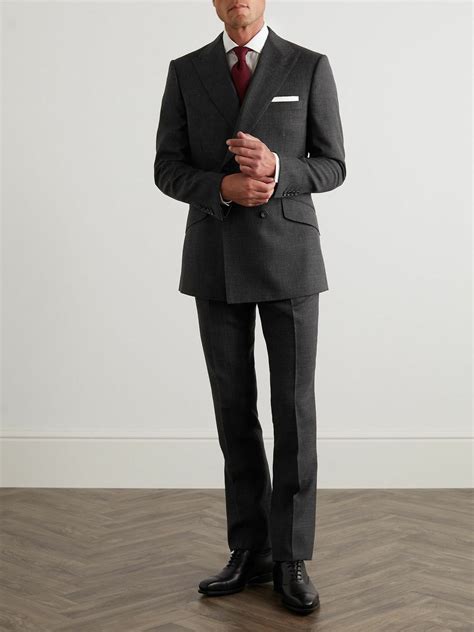 Kingsman - Double-Breasted Checked Wool Suit Jacket - Gray Kingsman