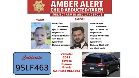 AMBER Alert Issued for 1-Year-Old Child Abducted in Los Angeles County ...