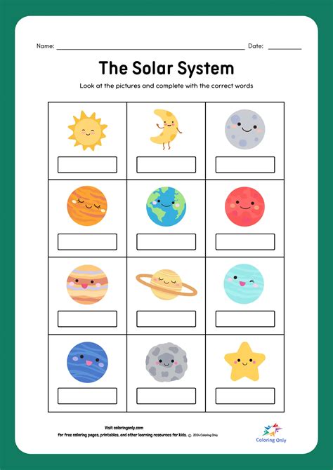 Image result for Worksheet On Solar System