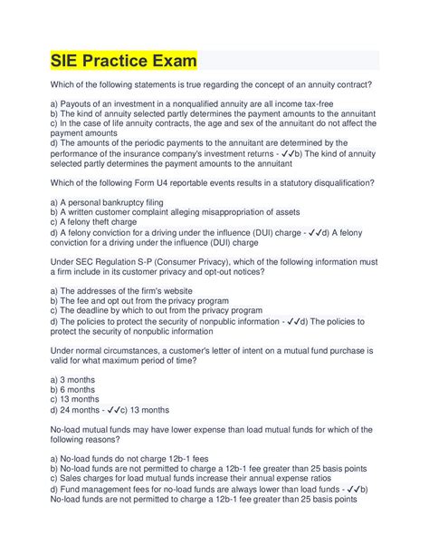 SIE Practice Exam | 60 Questions with 100% Correct Answers - Browsegrades