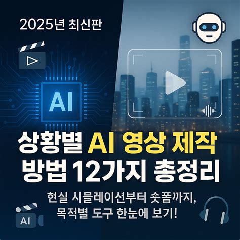 상황별 AI 영상 제작 방법 12가지 총정리 - 디지털 인사인트 매거진