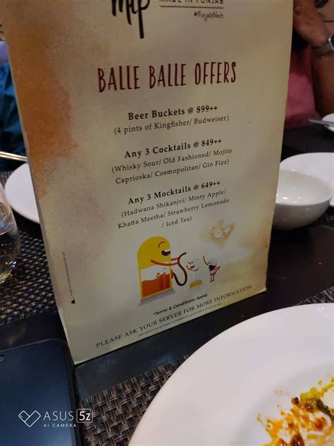 Menu at Made In Punjab, Mumbai