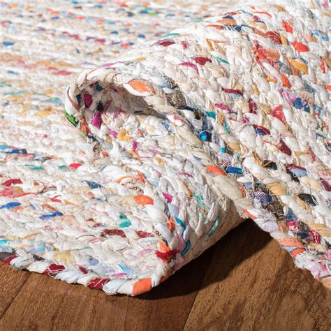 Safavieh Braided Georgine 5 X 8 (ft) Ivory Indoor Stripe Bohemian ...