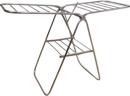 QUALIS Steel Floor Cloth Dryer Stand Stainless Steel Foldable Cloth ...