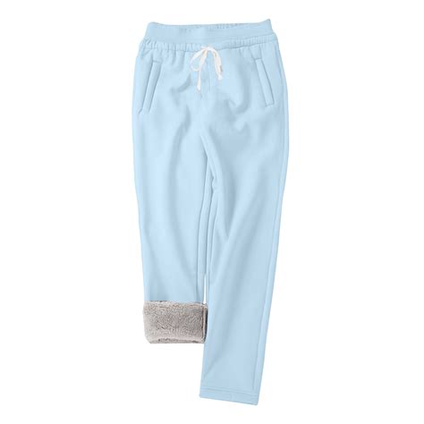 BLVB Women's Sherpa Lined Sweatpants Winter Warm Fleece Lined ...