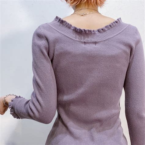Purple frill long sleeve top | LEMON