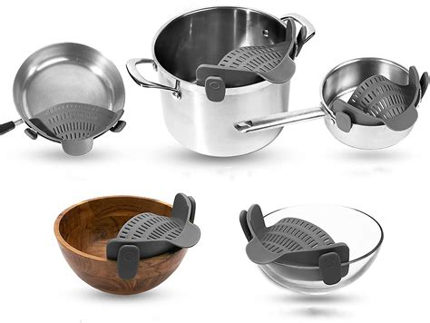 Pot Strainers & Pasta Strainers - Adjustable Silicone Clip On Strainers ...