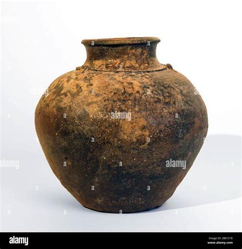 Vietnam/Champa: Brown stoneware Cham pot with ash glaze, c. 7th-8th century CE. The kingdom of ...