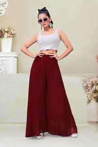 VSPCreation Regular Fit Women Maroon Trousers - Buy VSPCreation Regular ...