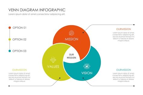 Venn diagram infographic chart template for business 3 4 6 parts ...