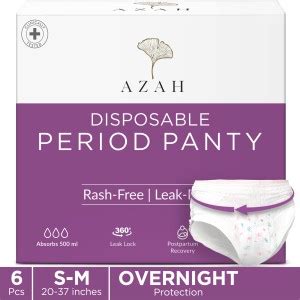 AZAH Disposable Period Panties for Women Leak Proof | 12 Hr 360 Degree ...
