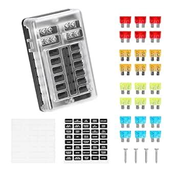 Positive and Negative Anodes Fuse Block Box Transparent Cover Fuses ...