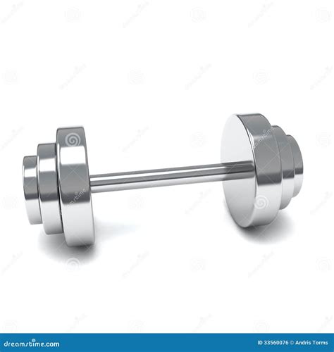 Silver dumbbells, 3d stock illustration. Illustration of build - 33560076