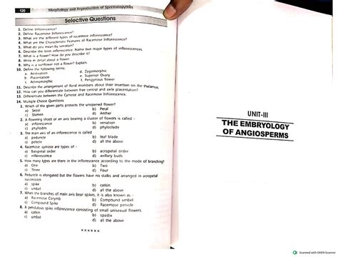 Morphology and Reproduction of Spermatophytes: Selective Questions for ...