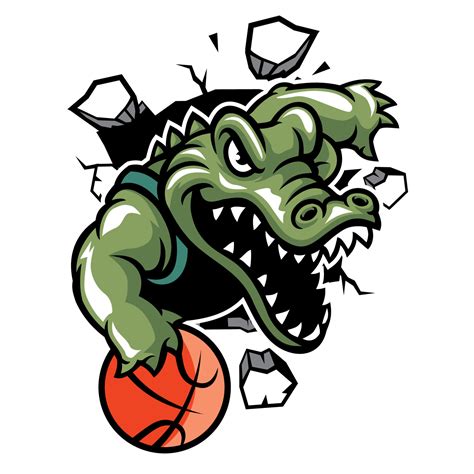 crocs basketball mascot break the wall 20630367 Vector Art at Vecteezy