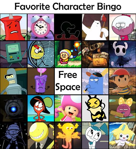 Favorite Character Bingo! by Platinum-Comet on DeviantArt