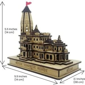 EASYE EasyE Wooden Shri Ram mandir Ayodhya 3D Wood Tempal Stone Home ...