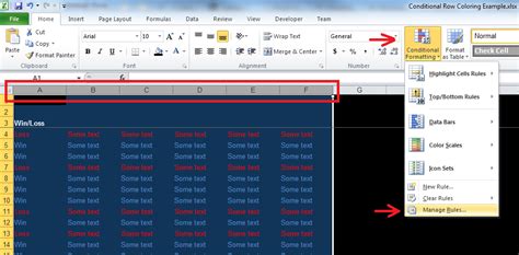 Image result for Excel Color Code Rows Based On Text
