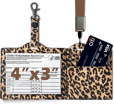 Buy CXPZG Vaccine Card Protector PU Leather 4x3 CDC Vaccination Card ...
