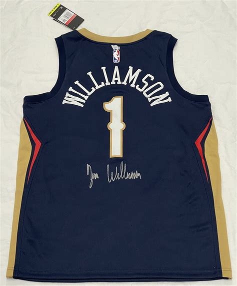 Zion Williamson New Orleans Pelicans Signed Navy Nike Swingman Jersey ...