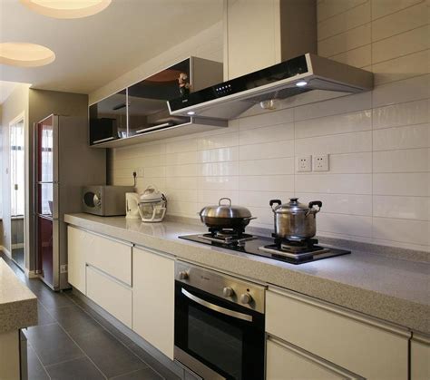 灰白经典现代简约厨房装修设计效果图-房天下装修效果图