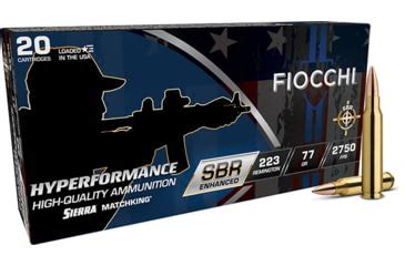 Fiocchi Hyperformance .223 Rem 77 Grain Hollow Point Boat Tail Brass ...