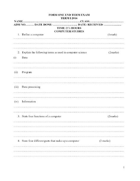 Computer Revision Papers Form One 的图像结果