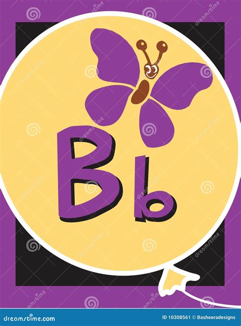 Flash Card Letter B nouns stock vector. Illustration of outline - 10308561