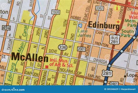 Map Image of McAllen, Texas Stock Image - Image of canal, international ...