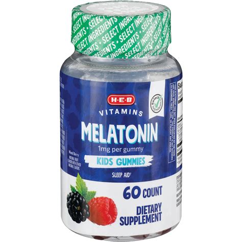 H-E-B Vitamins Kids Melatonin 1 mg Gummies - Mixed Berry - Shop Multivitamins at H-E-B