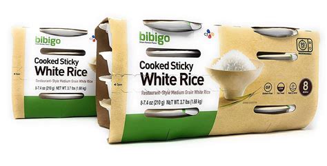 Bibigo Cooked Sticky White Rice, Microwave Ready, Asian Dinner Side ...