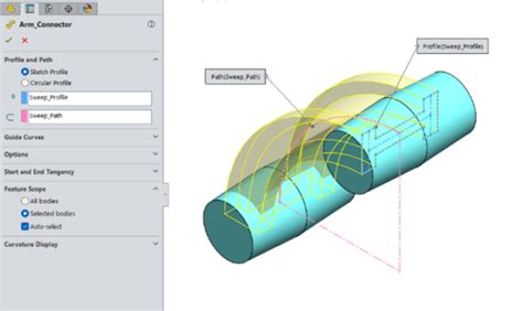 SolidWorks Example Sweep 的图像结果