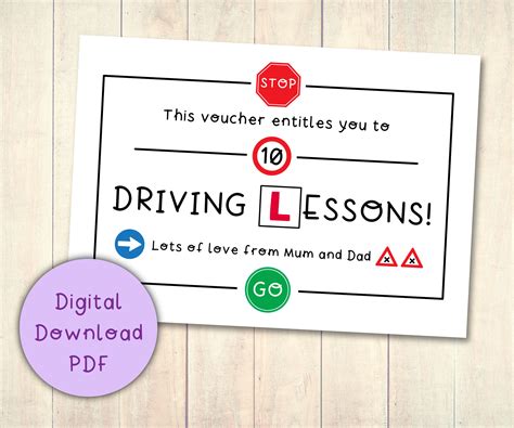 Image result for Driving Lessons Gift Voucher Template