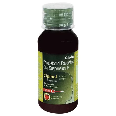 Buy Cipmol Paediatric Strawberry Flavour Oral Suspension 60 ml online ...