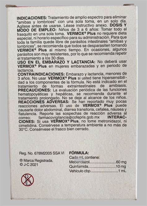 Vermox Plus Pediatric/ Vermox Plus Pediatrico 60mg/10mg – BuyPromex