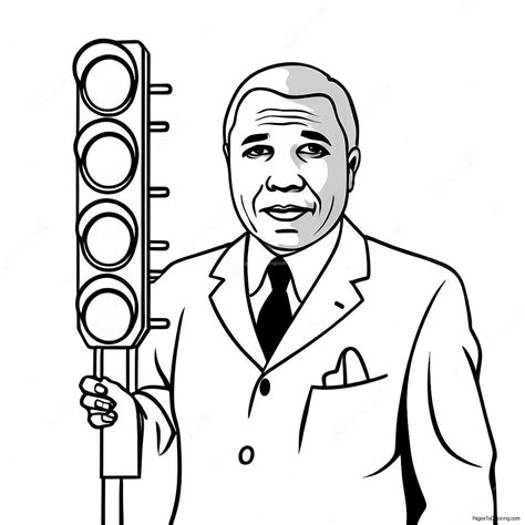 Garrett Morgan With Traffic Light Coloring Page (39103-31420)