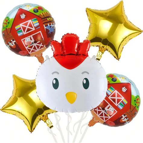 Farm Animal Balloon Set, Featuring Sheep, Pig And Barn Designs - Ideal ...