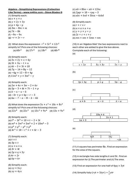 Image result for Algebra Simplification Corbettmaths