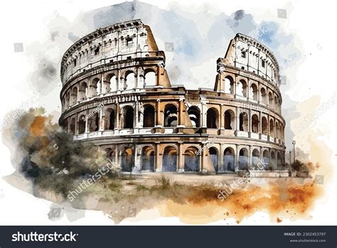 Ancient Roman Colosseum Drawing